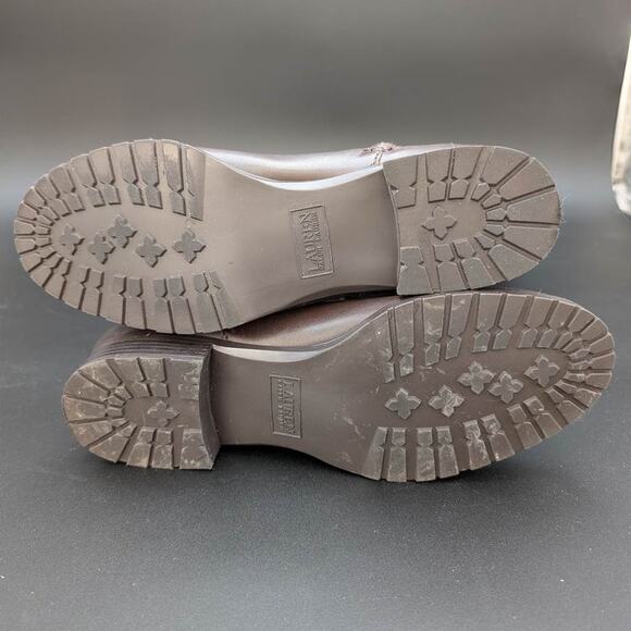 Lauren Ralph Lauren Savion Boots Womens 8 Brown Leather Tall Side Zip Equestrian - Picture 8 of 16